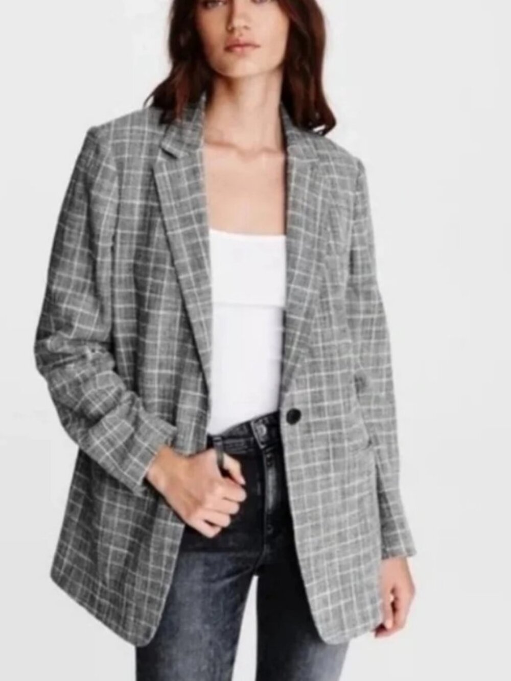 Rag & Bone Classic Gray Checkered Blazer
